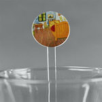 The Bedroom in Arles (Van Gogh 1888) 7" Round Plastic Stir Sticks - Clear