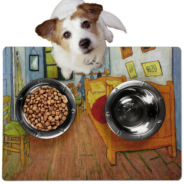 Custom The Bedroom in Arles (Van Gogh 1888) Dog Food Mat - Medium