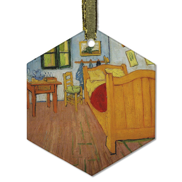 Custom The Bedroom in Arles (Van Gogh 1888) Flat Glass Ornament - Hexagon