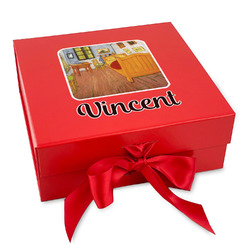 The Bedroom in Arles (Van Gogh 1888) Gift Box with Magnetic Lid - Red