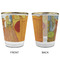 The Bedroom in Arles (Van Gogh 1888) Glass Shot Glass - Gold Rim - Front & Back