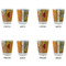 The Bedroom in Arles (Van Gogh 1888) Glass Shot Glass - Standard - Set of 4 - Front & Back