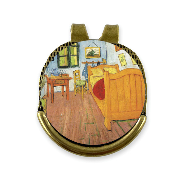 Custom The Bedroom in Arles (Van Gogh 1888) Golf Ball Marker - Hat Clip - Gold