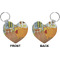 The Bedroom in Arles (Van Gogh 1888) Heart Keychain (Front + Back)