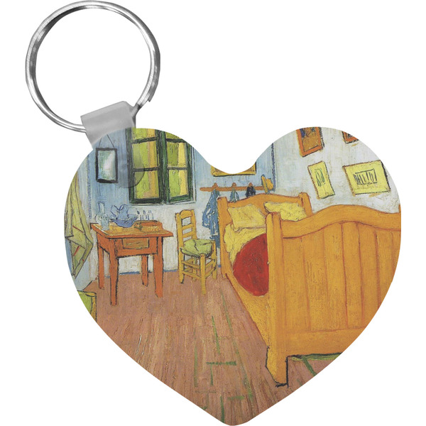 Custom The Bedroom in Arles (Van Gogh 1888) Heart Plastic Keychain