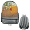 The Bedroom in Arles (Van Gogh 1888) Large Backpack - Gray - Front & Back View