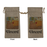 The Bedroom in Arles (Van Gogh 1888) Large Burlap Gift Bag - Front & Back