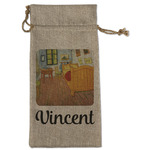 The Bedroom in Arles (Van Gogh 1888) Large Burlap Gift Bag - Front