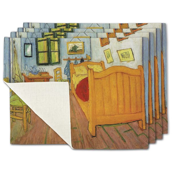 Custom The Bedroom in Arles (Van Gogh 1888) Single-Sided Linen Placemat - Set of 4