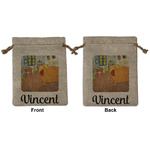 The Bedroom in Arles (Van Gogh 1888) Medium Burlap Gift Bag - Front & Back