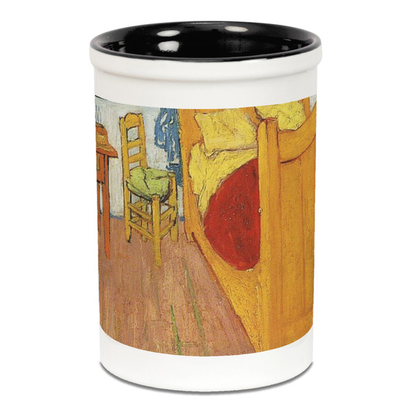 Custom The Bedroom in Arles (Van Gogh 1888) Ceramic Pencil Holders - Black