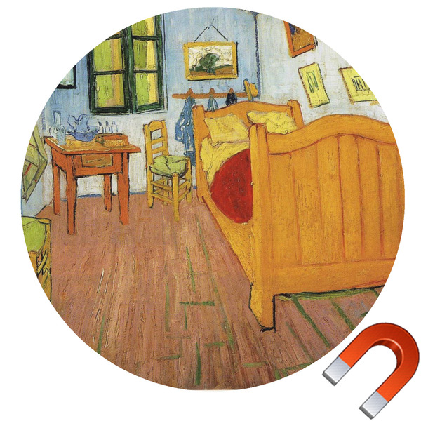 Custom The Bedroom in Arles (Van Gogh 1888) Round Car Magnet - 10"