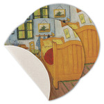 The Bedroom in Arles (Van Gogh 1888) Round Linen Placemat - Single Sided - Set of 4