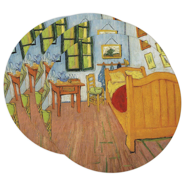 Custom The Bedroom in Arles (Van Gogh 1888) Round Paper Coasters