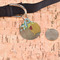 The Bedroom in Arles (Van Gogh 1888) Round Pet ID Tag - Large - In Context