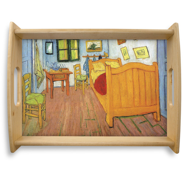 Custom The Bedroom in Arles (Van Gogh 1888) Natural Wooden Tray - Large