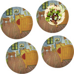 The Bedroom in Arles (Van Gogh 1888) Set of 4 Glass Lunch / Dinner Plate 10"