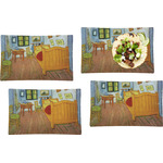 The Bedroom in Arles (Van Gogh 1888) Set of 4 Glass Rectangular Lunch / Dinner Plate