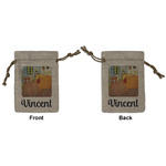 The Bedroom in Arles (Van Gogh 1888) Small Burlap Gift Bag - Front & Back