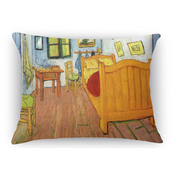 The Bedroom in Arles (Van Gogh 1888) Rectangular Throw Pillow Case - 12"x18"