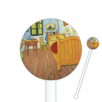 The Bedroom in Arles (Van Gogh 1888) 5.5" Round Plastic Stir Sticks - White - Double Sided