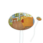 The Bedroom in Arles (Van Gogh 1888) 7" Oval Plastic Stir Sticks - White - Double Sided