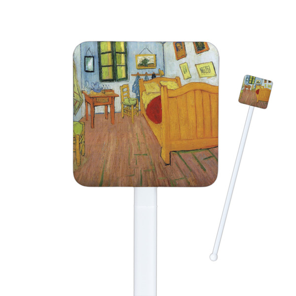 Custom The Bedroom in Arles (Van Gogh 1888) Square Plastic Stir Sticks - Single Sided