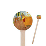 The Bedroom in Arles (Van Gogh 1888) 6" Round Wooden Stir Sticks - Single Sided