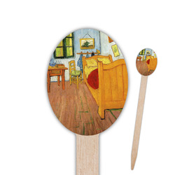 The Bedroom in Arles (Van Gogh 1888) Oval Wooden Food Picks - Double Sided