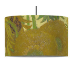 Sunflowers (Van Gogh 1888) 12" Drum Pendant Lamp - Fabric