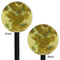 Sunflowers (Van Gogh 1888) Black Plastic 5.5" Stir Stick - Double Sided - Round - Front & Back