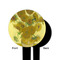 Sunflowers (Van Gogh 1888) Black Plastic 6" Food Pick - Round - Single Sided - Front & Back