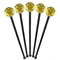 Sunflowers (Van Gogh 1888) Black Plastic 7" Stir Stick - Round - Fan View