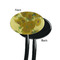 Sunflowers (Van Gogh 1888) Black Plastic 7" Stir Stick - Single Sided - Oval - Front & Back