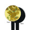 Sunflowers (Van Gogh 1888) Black Plastic 7" Stir Stick - Single Sided - Round - Front & Back