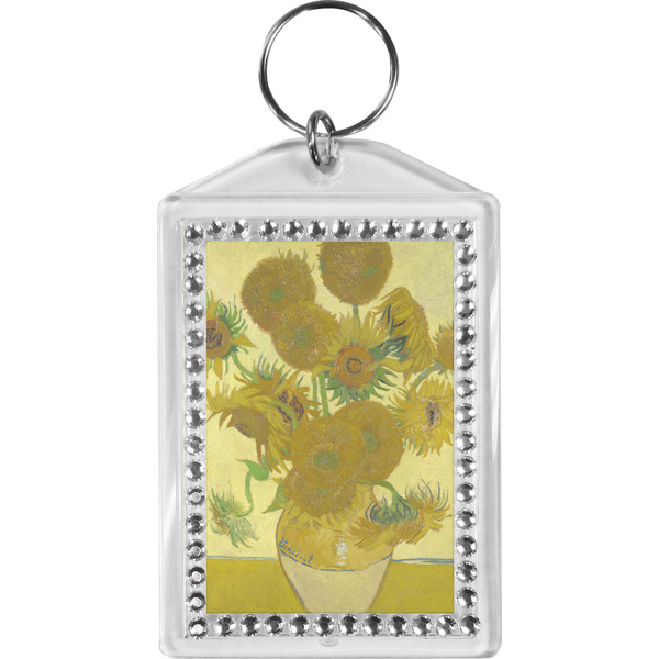 Custom Sunflowers (Van Gogh 1888) Bling Keychain