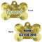 Sunflowers (Van Gogh 1888) Bone Shaped Dog ID Tag - Large - Front & Back View