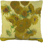 Sunflowers (Van Gogh 1888) Faux-Linen Throw Pillow 16"