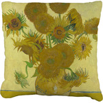 Sunflowers (Van Gogh 1888) Faux-Linen Throw Pillow 18"