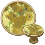 Sunflowers (Van Gogh 1888) Cabinet Knob - Gold