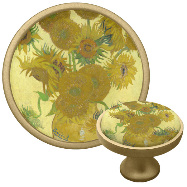 Custom Sunflowers (Van Gogh 1888) Cabinet Knob - Gold