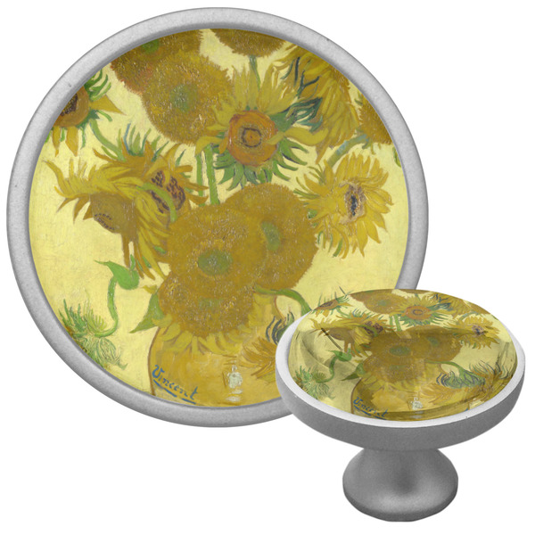 Custom Sunflowers (Van Gogh 1888) Cabinet Knob (Silver)