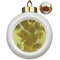 Sunflowers (Van Gogh 1888) Ceramic Christmas Ornament - Poinsettias (Front View)