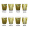 Sunflowers (Van Gogh 1888) Ceramic Shot Glass - White - Set of 4 - Front & Back