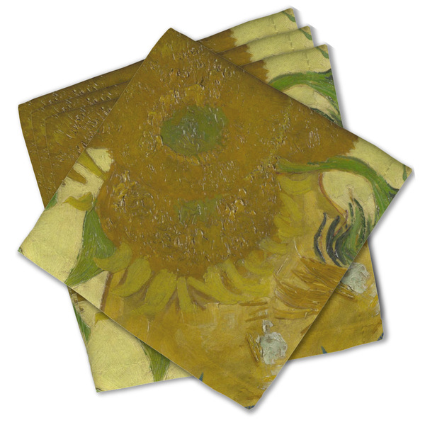 Custom Sunflowers (Van Gogh 1888) Cloth Cocktail Napkins - Set of 4