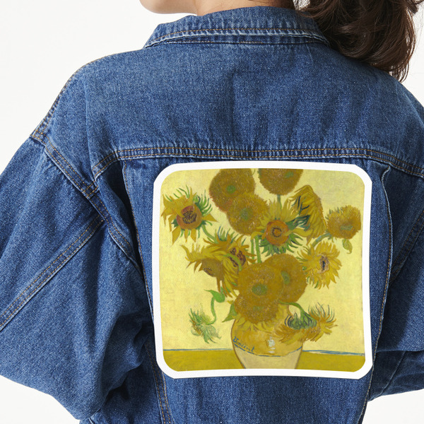 Custom Sunflowers (Van Gogh 1888) Twill Iron On Patch - Custom Shape - 3XL - Set of 4