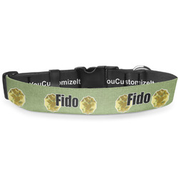 Sunflowers (Van Gogh 1888) Deluxe Dog Collar - Extra Large (16" to 27")