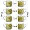 Sunflowers (Van Gogh 1888) Double Shot Espresso Cup - Set of 4 - Front & Back