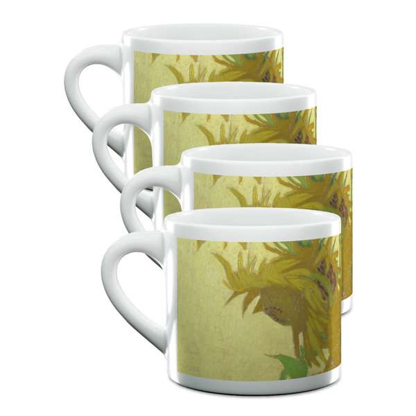 Custom Sunflowers (Van Gogh 1888) Double Shot Espresso Cups - Set of 4