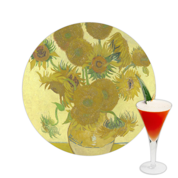 Custom Sunflowers (Van Gogh 1888) Printed Drink Topper -  2.5"